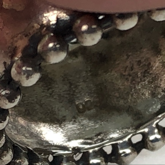 SOLD Vintage Sterling Southwestern Domed Beaded Band - Picture 7 of 8